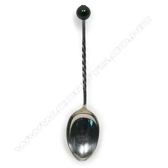 Benjamin Waby (Dunedin) greenstone and silver teaspoon,
